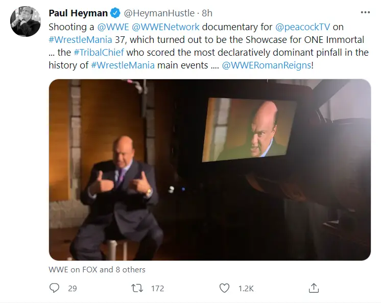 Paul heyman tweet july 2021